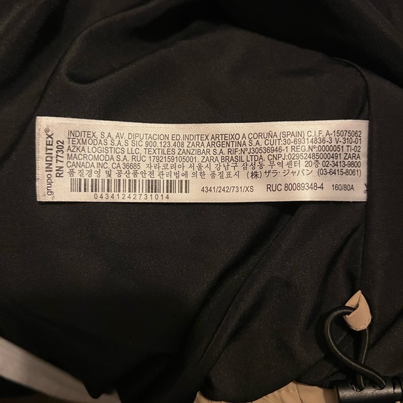 Zara Puffer Jacket Coat Brown Tan Beige Warm - Picture 4 of 5